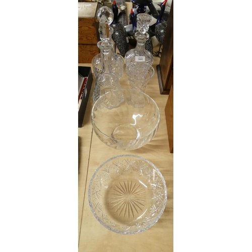 2092 - Cut Glass Decanters & Bowls.