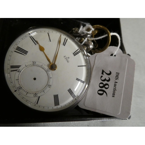 Antique Silver Gents Pocket Watch & Guard Chain.