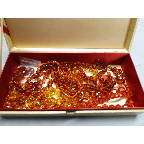 2562 - Large Lot of Amber Type and Bakelite Necklaces