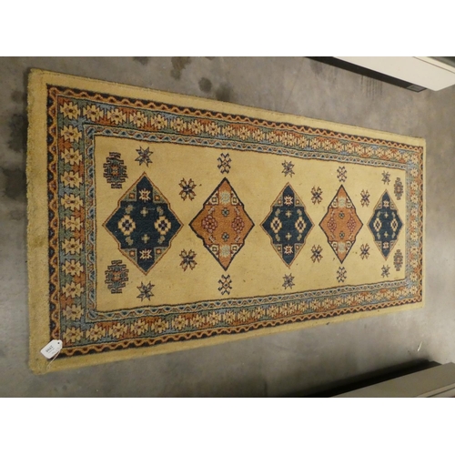 2595 - Machine Woven Wool Rug, approx 151 x 75cm.