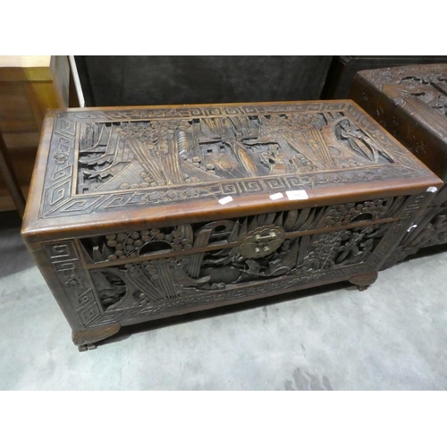 3087 - Carved Chinese Camphor Wood Trunk