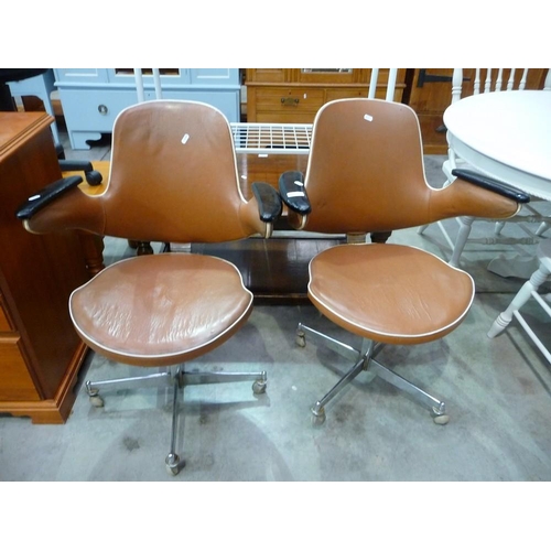 3364 - Pair of Vintage Swivel Desk Chairs