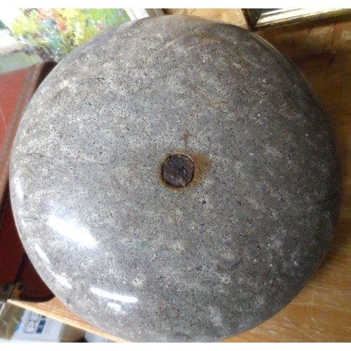 1599 - Pair of Granite Curling Stones (complete with handles).