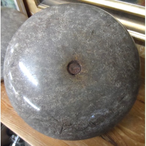 1599 - Pair of Granite Curling Stones (complete with handles).