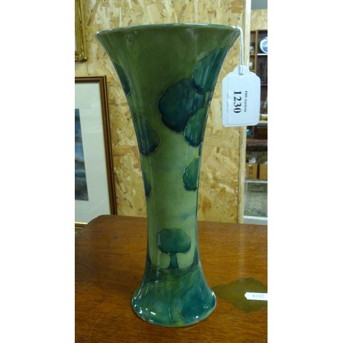 1230 - Moorcroft Hazeldene Trumpet Shaped Vase, approx 25cm tall.