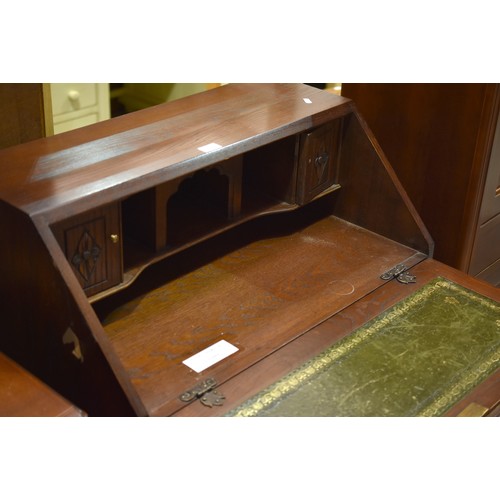 3082 - Oak Linen Fold Writing Bureau