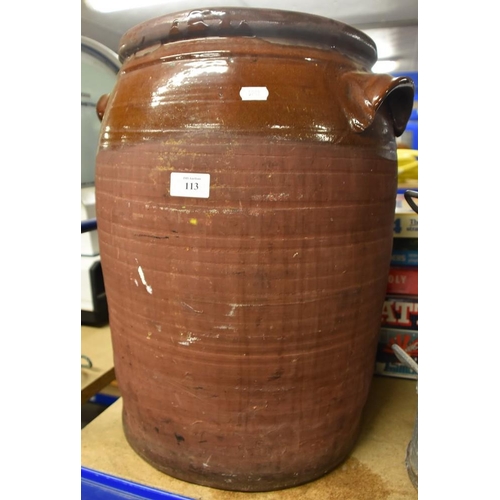 113 - Large Glazed Pottery Jar