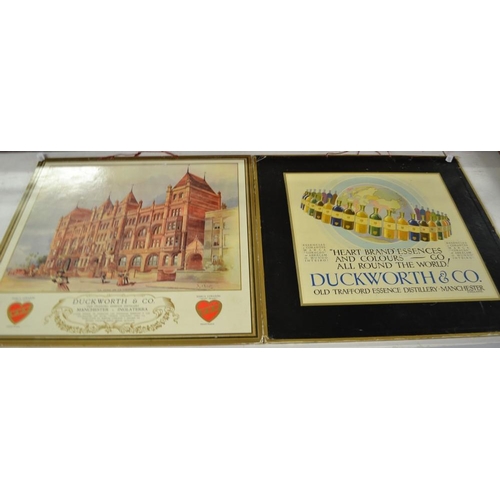 613 - Two Double Sided Advertising Signs. Both are Duckworth and Co Distillers of Manchester