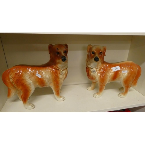 1089 - Pair of Boness Pottery Mantel Dogs.