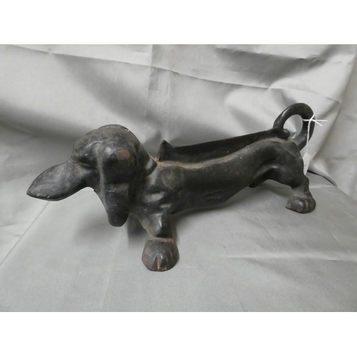 1093 - Boot Scrape in the Form of  a Dachshund, approx 34cm.