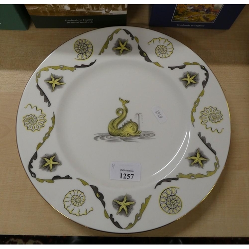 1257 - Pair of Wedgwood Dolphin by Lawrence Whistler Plates.