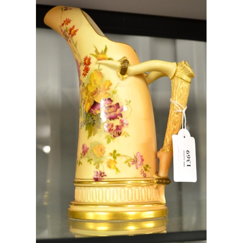 1369 - Royal Worcester Porcelain Jug, approx 25cm tall.