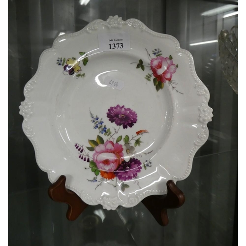 1373 - Antique Handpainted China Plate in the Style of Nantgarw, approx 23cm in diameter.