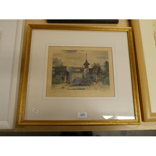 2072 - Framed Aquatint of the 