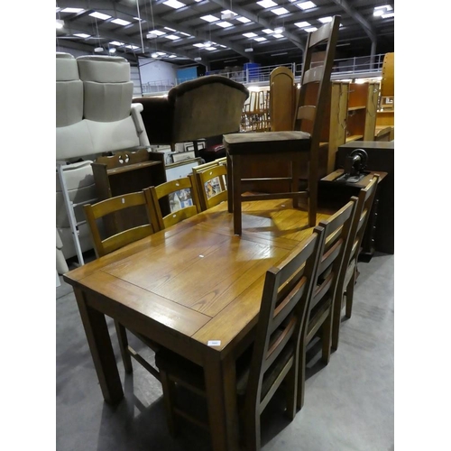 3081 - Oak Extending Dining Table and Seven Chairs
Length: 160
Height: 79
Depth: 90
Dimensions in CM and ar... 