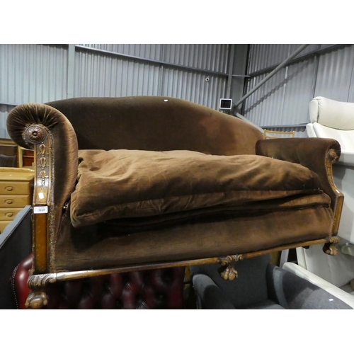 3169 - Edwardian Mahogany Framed Two Seat Sofa with Ball and Claw Feet