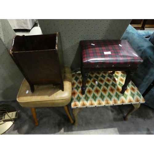 3178 - Assorted Footstools and Magazine Rack