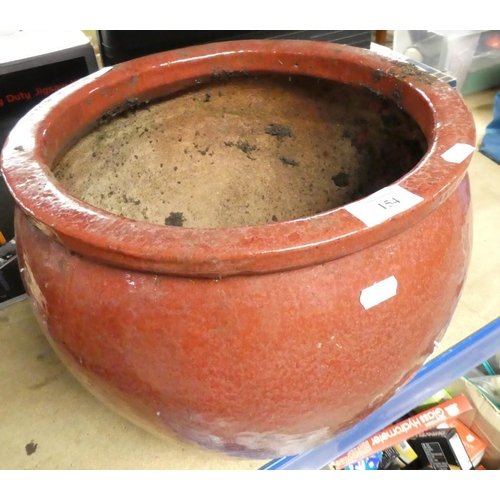 154 - Red Glazed Pottery Plant Pot