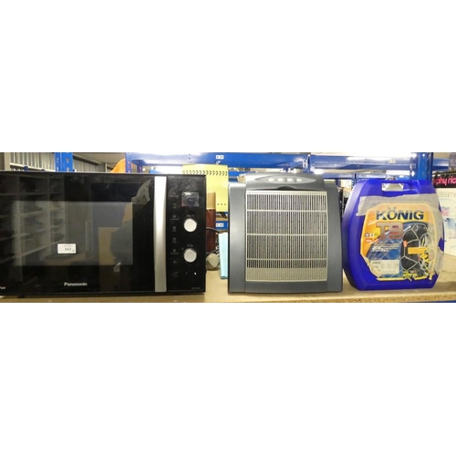 163 - Panasonic Microwave, Electric Air Purifier and Car Snow Chains