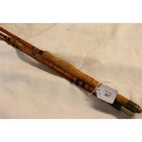 367 - Ogden Smiths of Piccadilly 9.5ft 3 Piece Fishing Rod with Matching Wooden Rod Tube