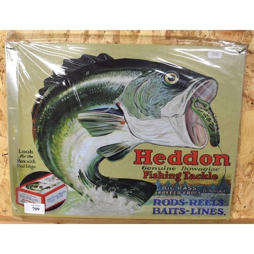 709 - Advertising Sign - 'Heddon Genuine Fishing Tackle'