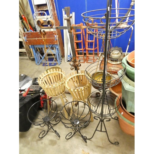 72 - Assorted Metal & Bamboo Planters