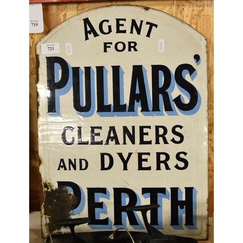 721 - Enamel Advertising Sign 'Pullars Cleaners & Dyers, Perth'