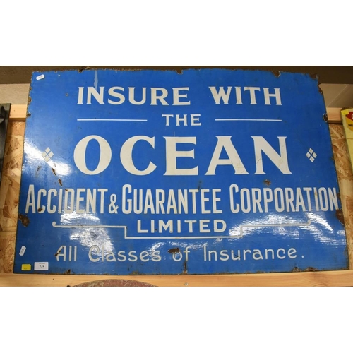 724 - Enamel Insurance Advertising Sign