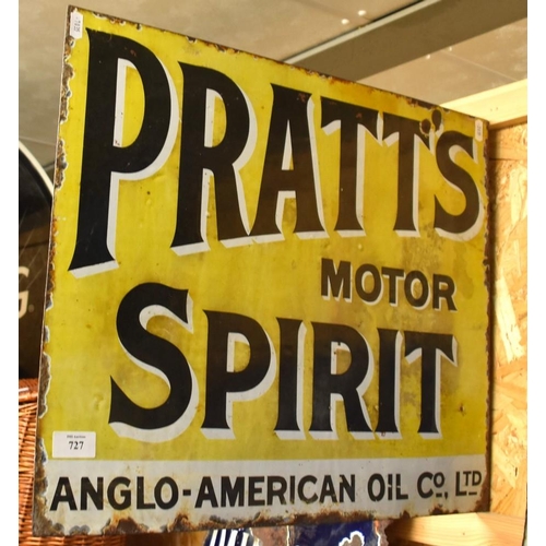 727 - Double Sided Enamel Sign 'Pratts Motor Spirit'