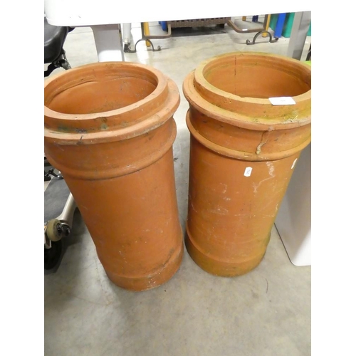 75 - Pair of Terracotta Chimney Pot Planters