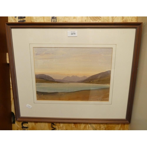 1079 - Framed Watercolour - Loch Droma Ullapool, by Paul Phillips, approx 33 x 23cm.