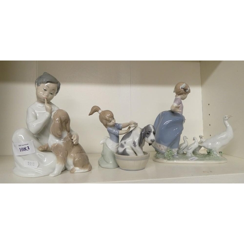 1083 - Three Lladro Porcelain Figures.