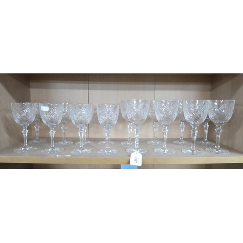 1117 - 2 Sets of 8 Crystal Wine Glasses.