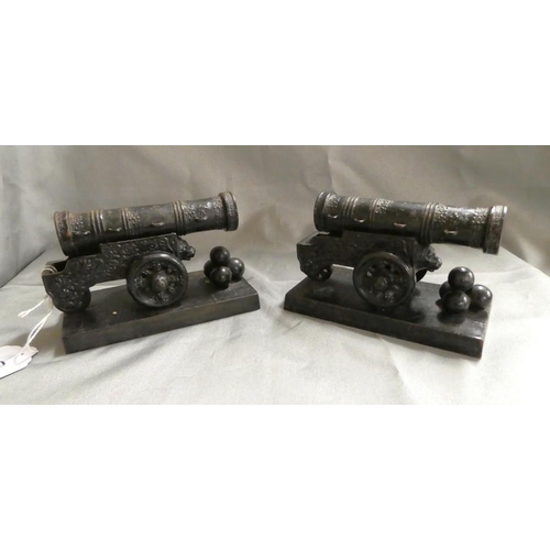 1120 - Pair of Cast Metal Desk Cannons.