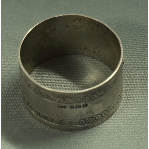 2584 - Liberty & Co Hammered and Engraved Silver Napkin Ring