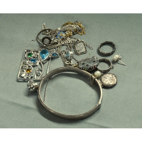 2587 - Lot Silver Gem Jewellery etc