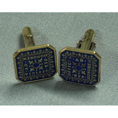 2596 - Pair of Masonic Silver Gilt Cufflinks.