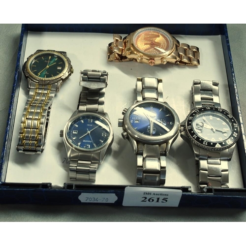 2615 - 5 x Gents Quartz Watches. Including Ted Baker, Autograph, Divers etc