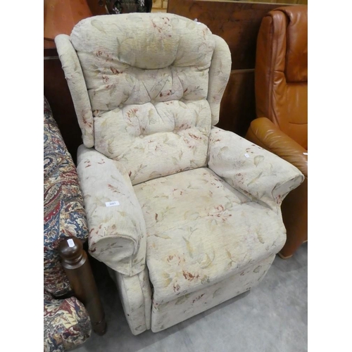 3067 - Floral Fabric Upholstered Riser Recliner (missing power box and controller)