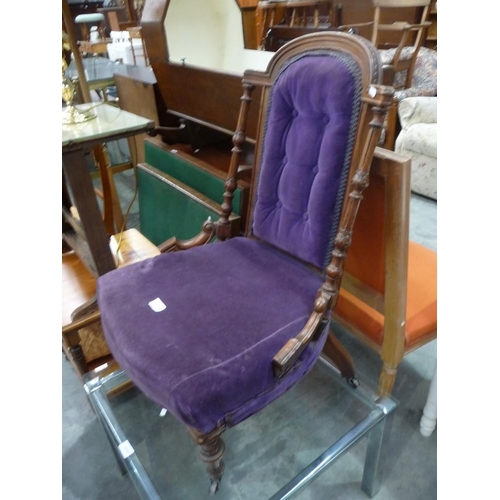 3112 - Victorian Walnut Nursing Chair