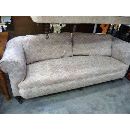 3116 - Victorian Fabric Upholstered Three Seat Sofa