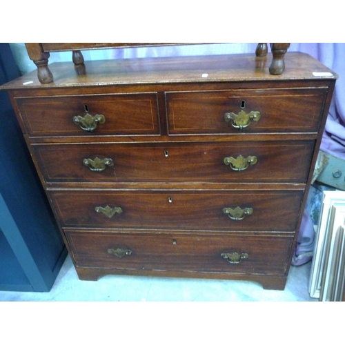 3119 - Victorian Mahogany Two Over Three Drawer Chest