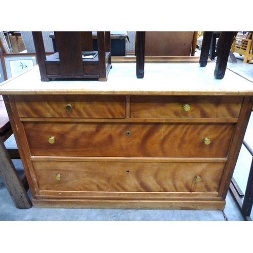 3136 - Satinwood Two Over Two Drawer Chest