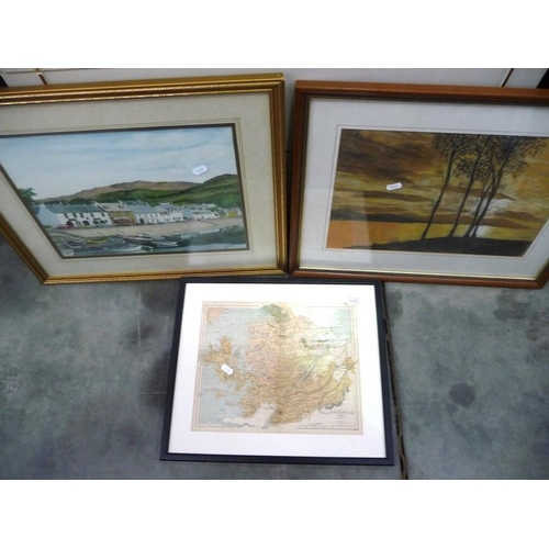 3152 - Assorted Paintings & Map