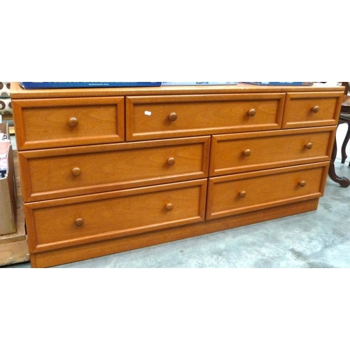 3177 - Teak 3 Over 4 Drawer Chest