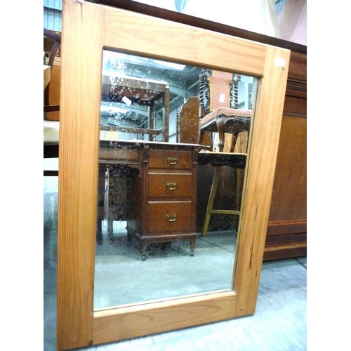 3191 - Pine Framed Bevelled Wall Mirror 70cm x 95cm