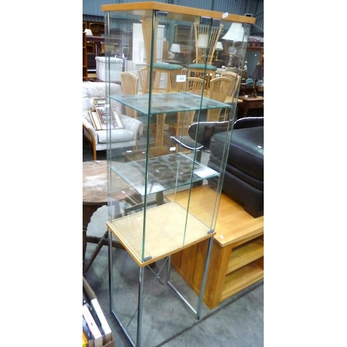 3218 - Beech & Glass Jewellery Display Cabinet