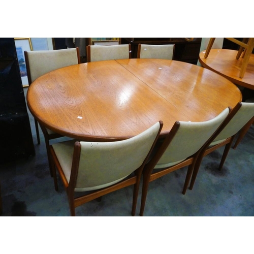 3242 - Danish Teak Extending Dining Table & 6 Chairs