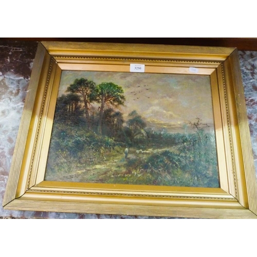 3250 - Gilt Framed Oil On Canvas by H Cardon - Landscape