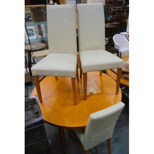 3253 - Beech Extending Dining Table & 4 Chairs